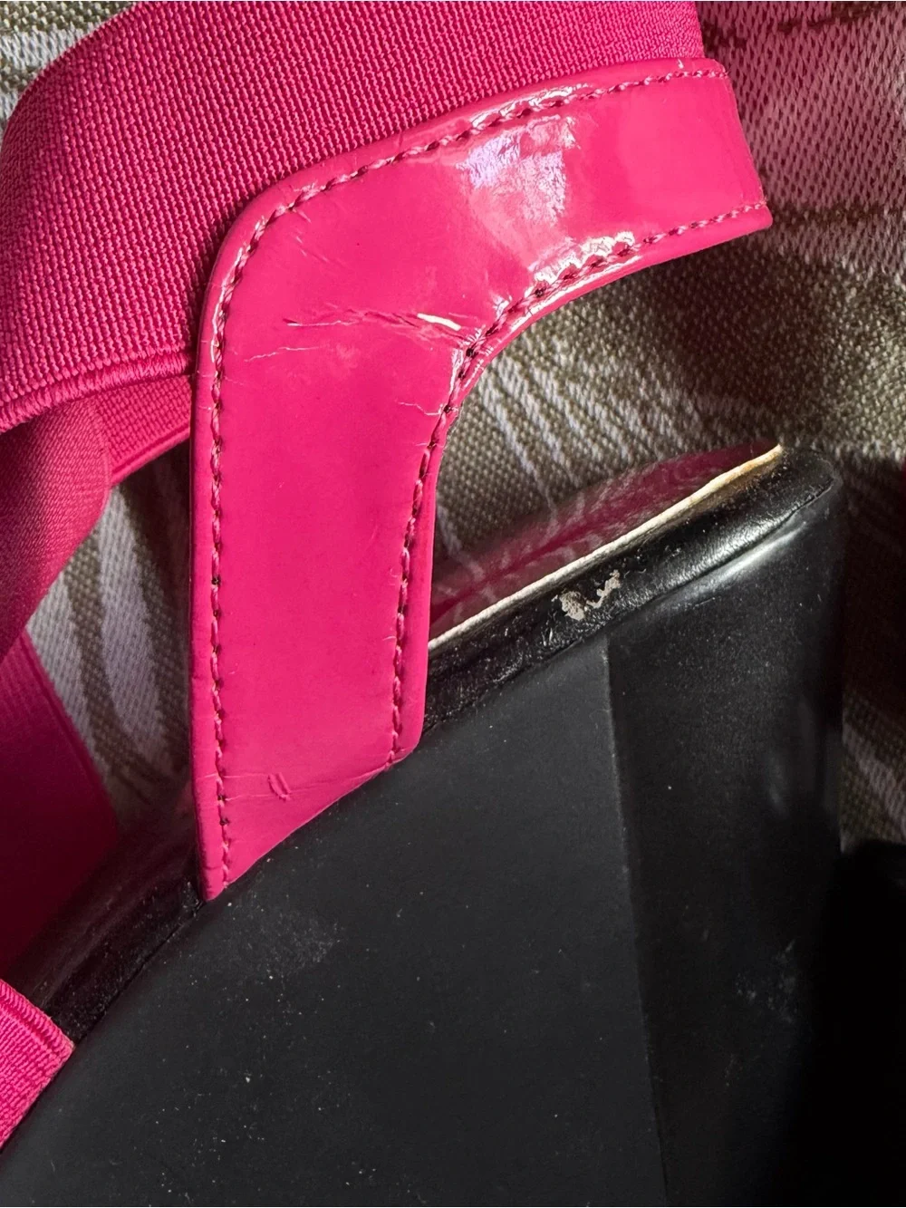 Charles By Charles David Hot Pink Elastic Strap Wedge Sandals